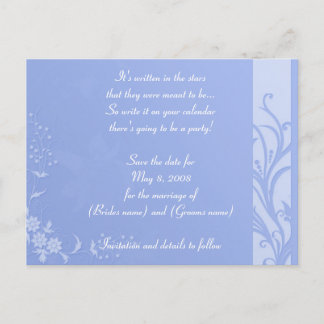Blau Save the Date Ankündigungspostkarte