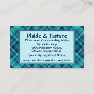 Blau schattiertes kariertes Muster Visitenkarte