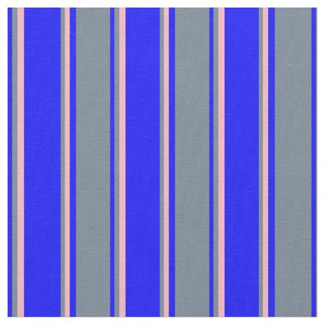 Blau, Schiefergrau und hellrosa Streifen Stoff (Nahaufnahme)