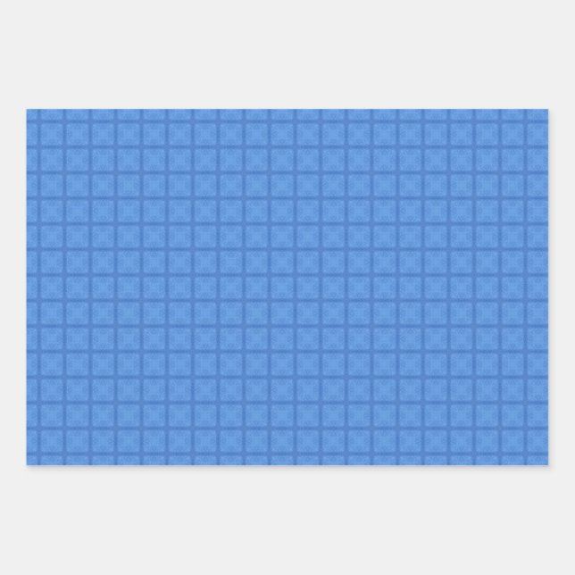 Blau schöne geometrische Gestaltung dekoriert Geschenkpapier Set (Vorderseite)