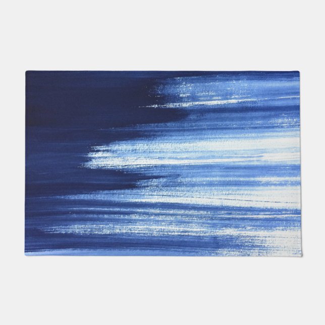 blau-schwarz abstrakt fußmatte (Vorderseite)