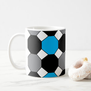 Blau Schwarz Grau Geometrisch Kaffeetasse