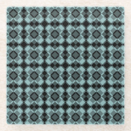 Blau Schwarz Karo Argyle Muster Glasuntersetzer