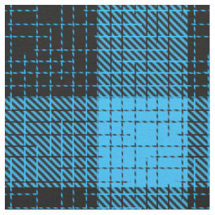 Blau Schwarz Kreuzschraffur Büffel Karo Stoff