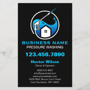 Blau Schwarz Moderne Druckreinigung Flyer