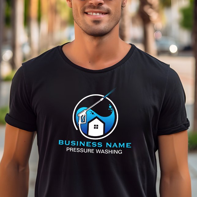 Blau Schwarz Moderne Druckreinigung T-Shirt (Von Creator hochgeladen)
