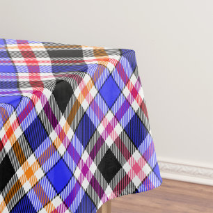 Blau Schwarz Multicolor Flanell Kariert Tartan Tischdecke