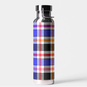 Blau Schwarz Multicolor Flanell Kariert Tartan Trinkflasche