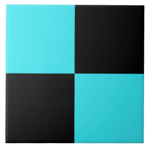 Blau Schwarz Schachbrettmuster Fliese