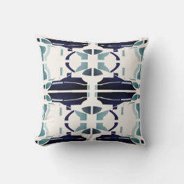 Blau-schwarz-symmetrisches mediterranes Aussehen Kissen