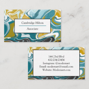 Blau-, Schwarz- und Goldmarmor Visitenkarte