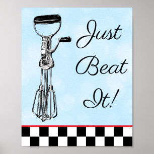 Blau, Schwarz und Rot nur schlagen Es Zeichen Poster