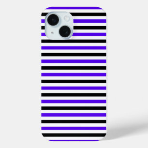 Blau Schwarz und weiß gestreift Case-Mate iPhone Hülle
