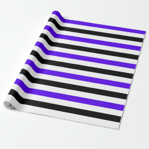 Blau Schwarz und weiß gestreift Geschenkpapier