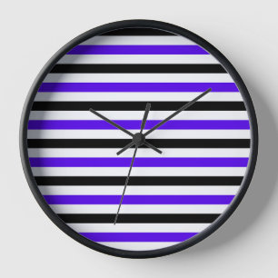 Blau Schwarz und weiß gestreift Uhr
