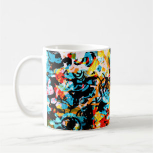 Blau, Schwarz, Weiß, Orange. Hell nahtlos  Kaffeetasse