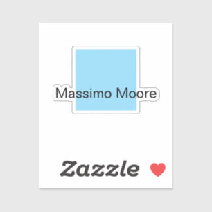 Blau Schwarz Weiß Schlicht Elegant Eigener Name Aufkleber