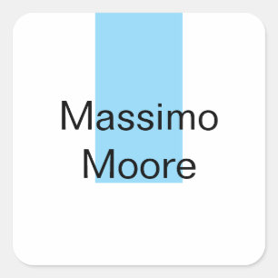 Blau Schwarz Weiß Schlicht Elegant Eigener Name Quadratischer Aufkleber