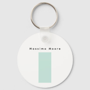 Blau Schwarz Weiß Schlicht Elegant Eigener Name Schlüsselanhänger