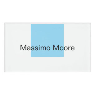 Blau Schwarz Weiß Schlicht Elegant Eigenname Namenschild