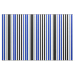 Blau Schwarz Weiß Streifen Muster Design  Stoff