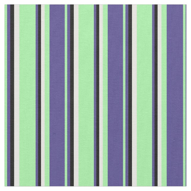 Blau, Schwarz, Weiß und Grün Stoff (Nahaufnahme)