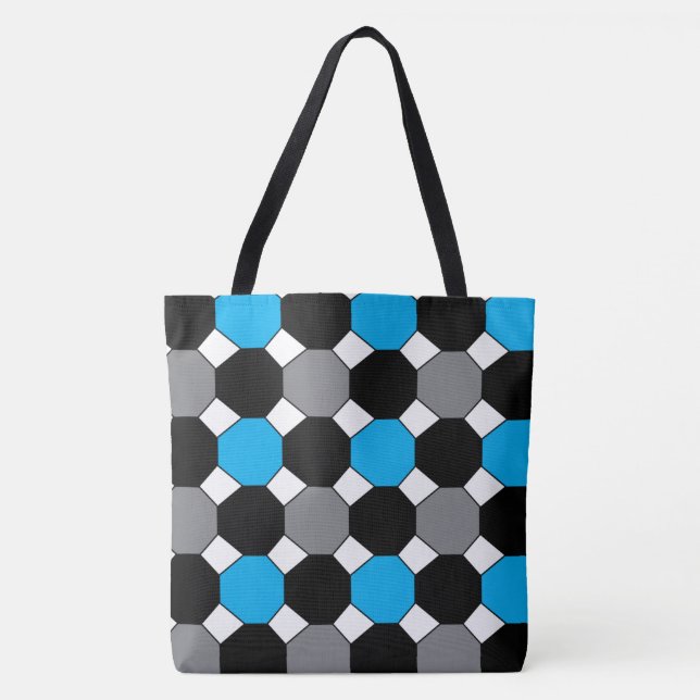 Blau Schwarzes geometrisches Muster (Vorderseite)