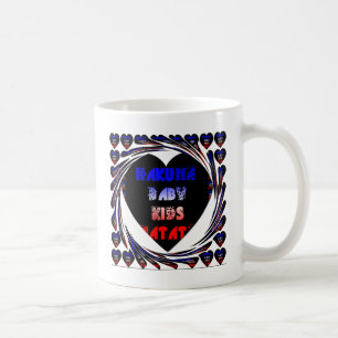 Blau Schwarzes Hakuna Matata Baby Kinder Design.pn Kaffeetasse