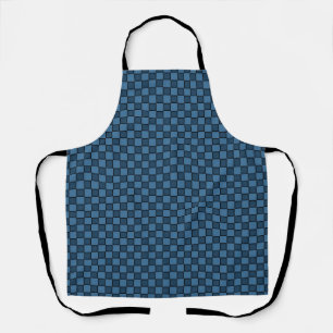 Blau-schwarzes Karo-Gingham-Muster Schürze