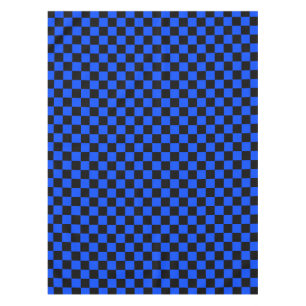 Blau-schwarzes Schachbrettmuster Tischdecke