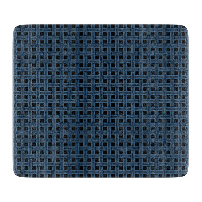 Blau Schwarzes Webmuster Schneidebrett (Vorderseite)