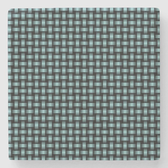 Blau Schwarzes Webmuster Steinuntersetzer (Vorderseite)