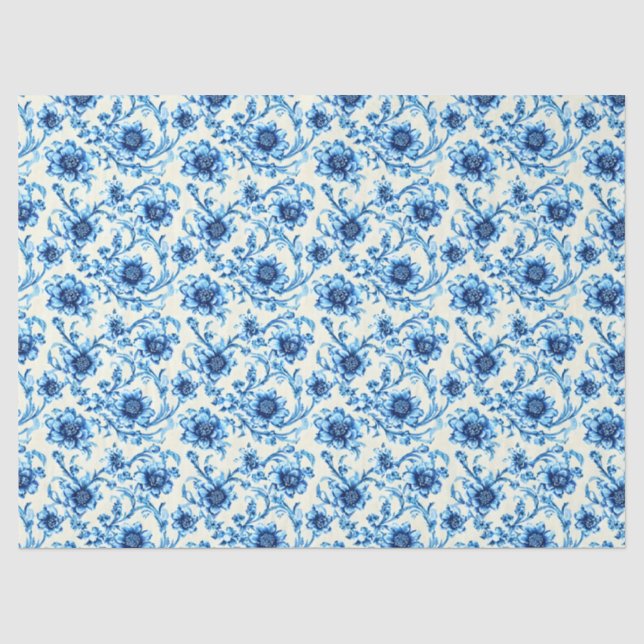 Blau Seidenpapier (Vorderseite)