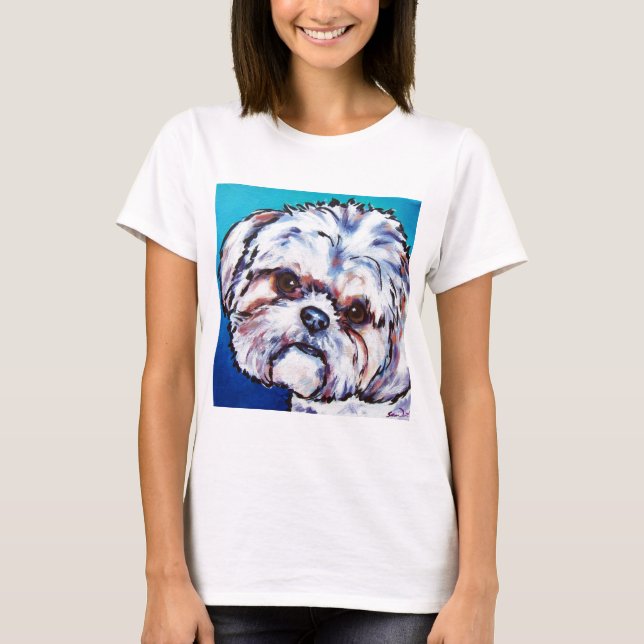 Blau Shih Tzu T-Shirt (Vorderseite)