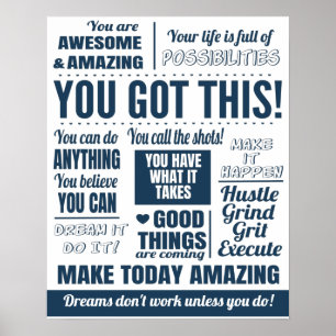 Blau Sie diese Motivierend Zitate Got Poster