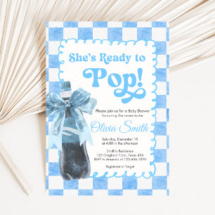 Blau Sie ist bereit zu platzen Baby Shower Einladu Einladung