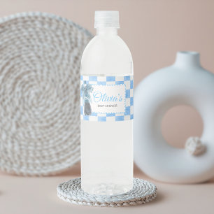 Blau Sie ist bereit zu platzen Baby Shower Wasserflaschenetikett