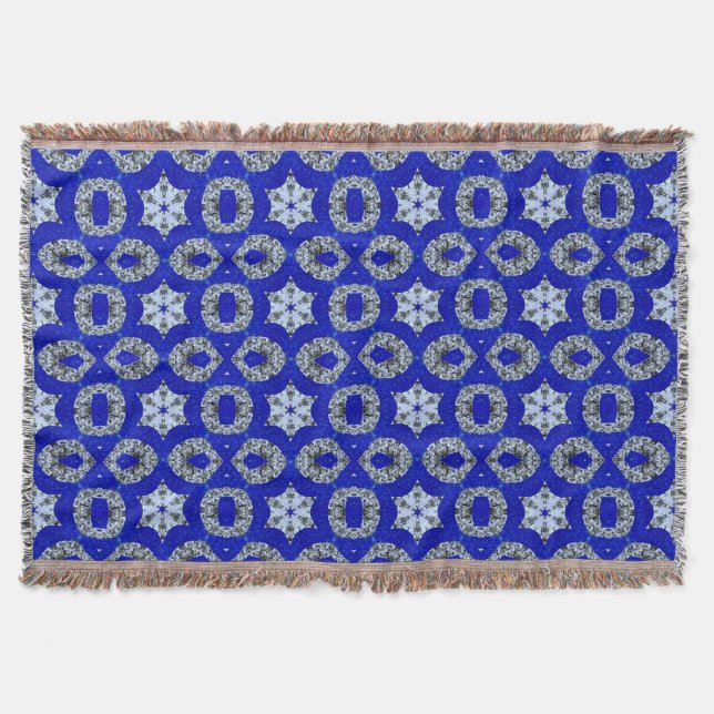 blau-silber-psychedelisches Muster Decke (Vorderseite)