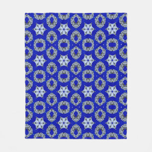 blau-silber-psychedelisches Muster Fleecedecke