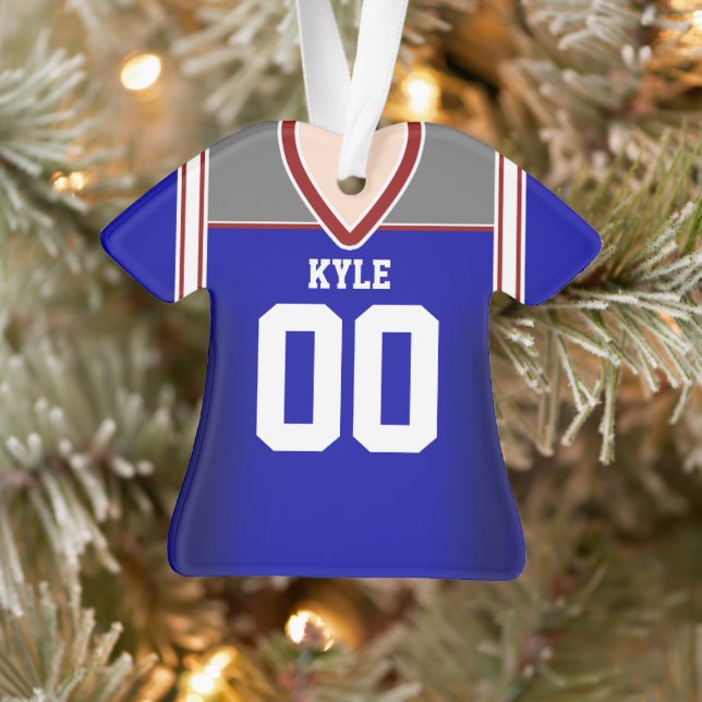 Blau/Silber/Roter Fußball Jersey Ornament (Baum)