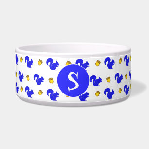 Blau Squirrels mit Monogramm Haustier-Schüssel Napf