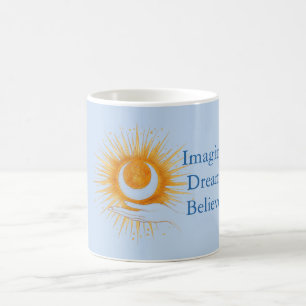 Blau Stell dir vor Traum Glaube Gold Orange Sonne  Kaffeetasse