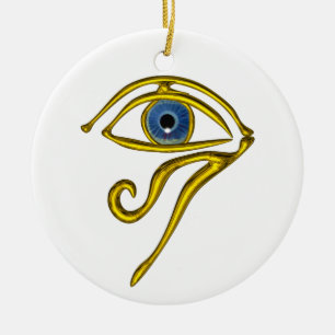 BLAU TALISMAN, Schwarz und Weiß Keramik Ornament