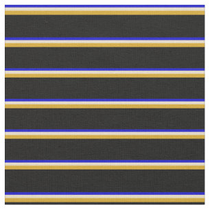 Blau, Tan, Goldenrod und schwarz gefärbte Linien Stoff