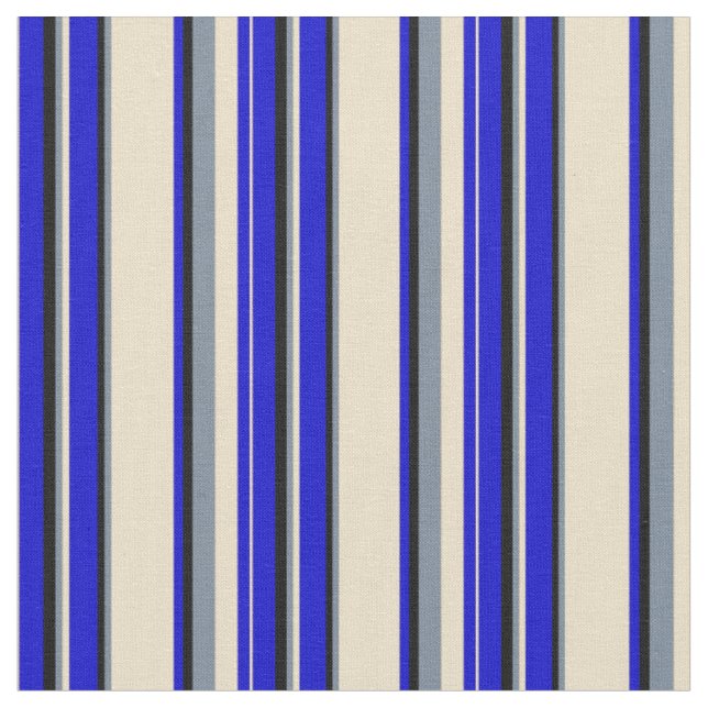 Blau, Tan, Light Slate Grau und Schwarz farbige Li Stoff (Nahaufnahme)