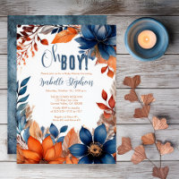 Blau | Terracotta Oh Boy Fall Floral Baby Dusche