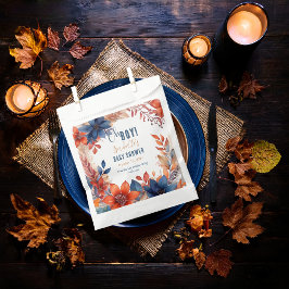 Blau | Terracotta Oh Boy Fall Floral Baby Dusche Geschenktütchen