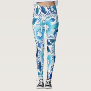 Blau Türkis Aqua Vintager Stil Leggings