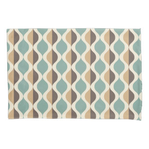 Blau Türkis Braun Mid Century Modern Retro Vintage Kissenbezug