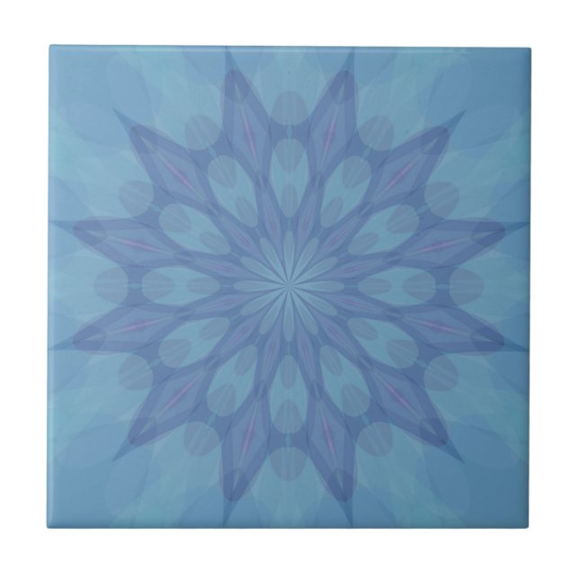 Blau-Türkis-Muster 2 Fliese (Vorderseite)